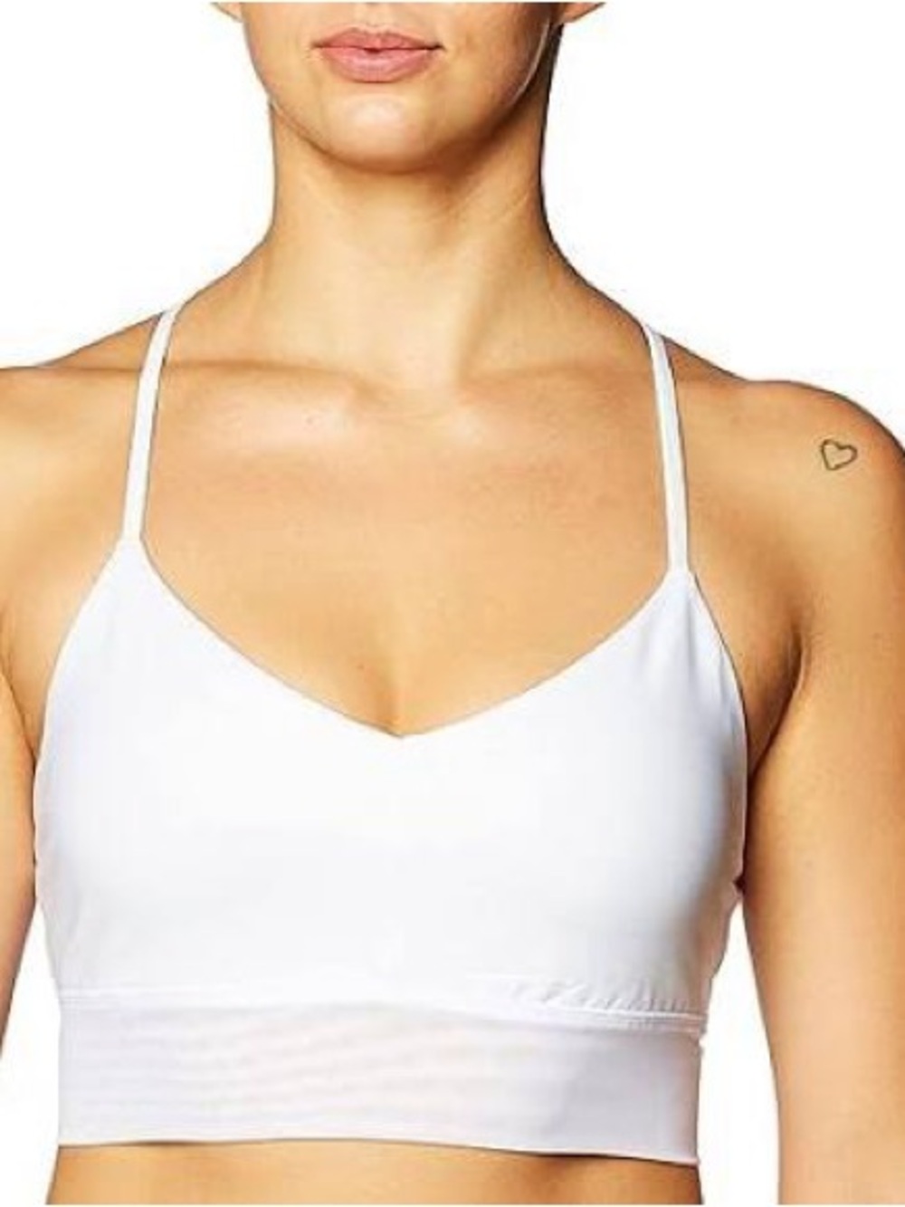 ALO Yoga White V-Neck Thin-Strap Bralette